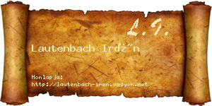 Lautenbach Irén névjegykártya